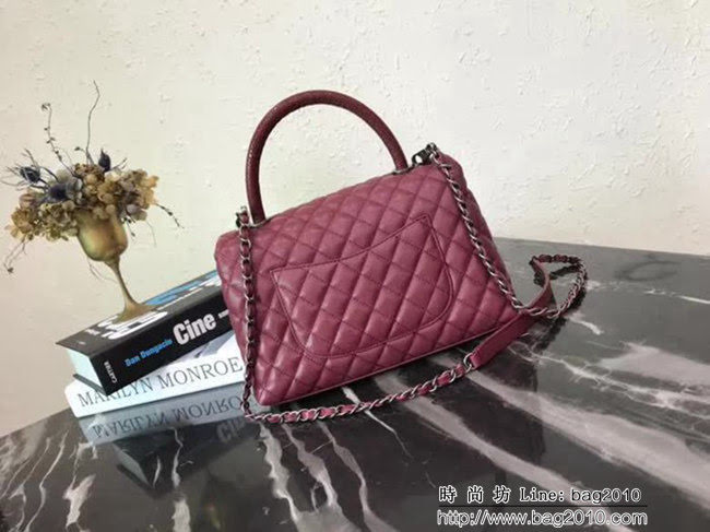 香奈兒CHANEL中號Chanel Coco handle全新頂級翻蓋單肩鏈條手柄包 肩帶可拆卸DSC1193